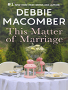 Cover image for This Matter of Marriage